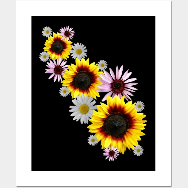 sunflowers, daisies, coneflowers, flowers, bloom Wall Art by rh_naturestyles